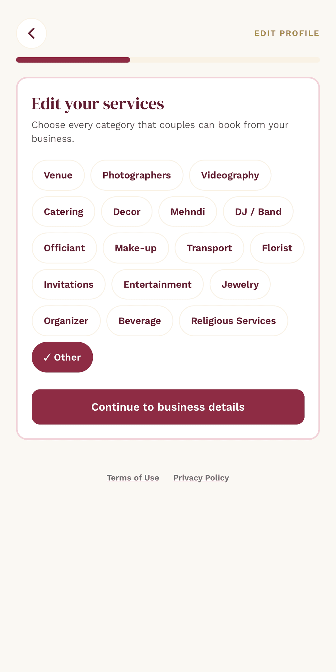 TheShaadi vendor services on mobile